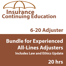 20 hr CE  6-20 Adjuster CE Bundle for Experienced All-Lines Adjusters