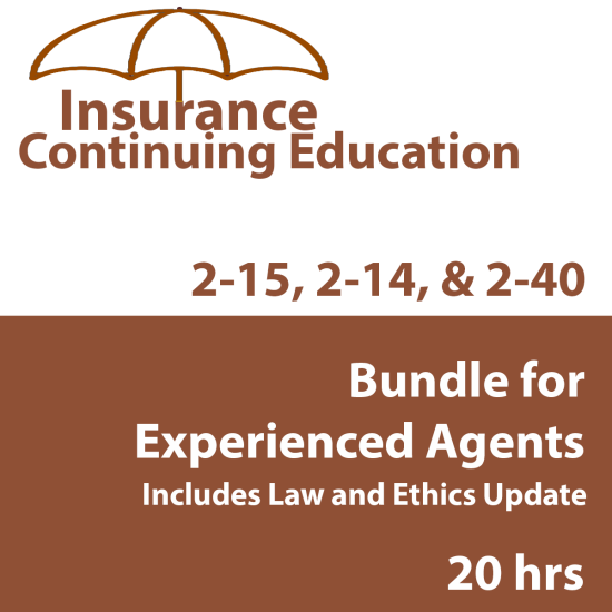 Insurance, Continuing Education, Life, Health, Accidents and Annuities, Florida, Life & Health , Insurance Continuing Ed., Bundled Savings, Insurance, All Courses,20 hr Health and Life CE Bundle - Experienced 2-15 2-14 or 2-40 Agents 