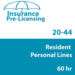 60 hr 20-44 Personal Lines Agent Prelicensing Course (3 months)